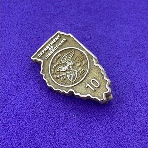💛 Rare Vintage 10k Gold Illinois Department of Corrections 10-Year Service Pin